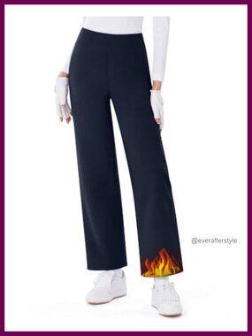 Fleece Lined Golf Pants Petite Ankle Work Slacks